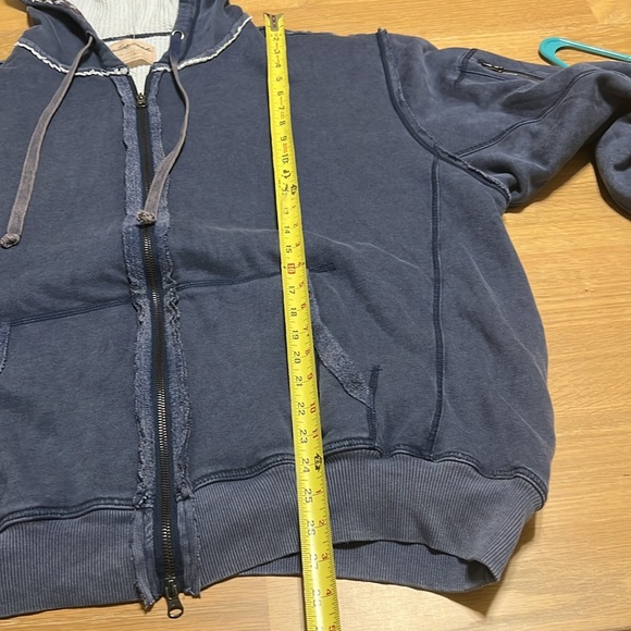 Free people Sweater We the Free zip up thermal hoodie jacket women size L NWOT - Picture 11 of 14